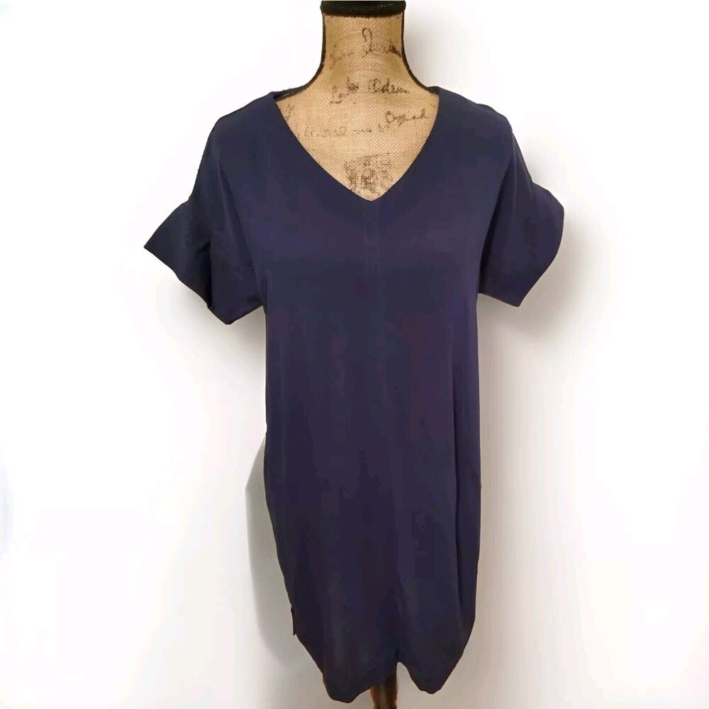 Bobeau Women's Size XS Navy Blue Short Sleeve Shift Dress NEW